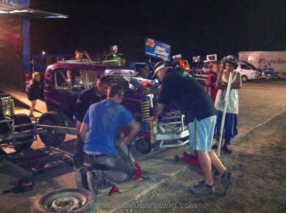 Repairs in the pits.
