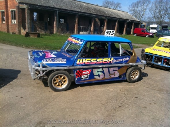 New colours for Phoebe's old car. (He didn't fancy a pink one!)