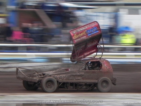 Danny at full speed around Belle Vue