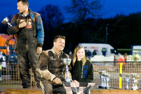Frankie on the podium with his first Final trophy of the season.