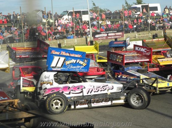 Held up while avoiding the spinning Neil Scriven