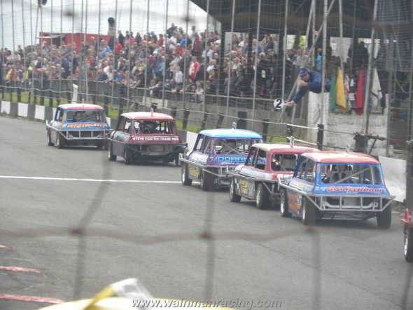 leading heat 1 with 2 laps to go