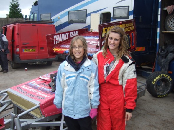 Amelia Aisthorpe with Phoebe at Belle Vue. Amelia had to wait most of the season for this, due to school.