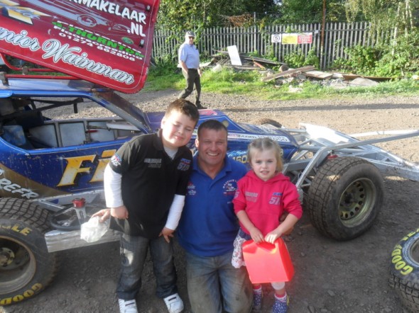 Ben (8) and Poppy (4) Crosby, at Coventry last year. Ben loves the noise and racing, Poppy loves the social side and sitting in cars.