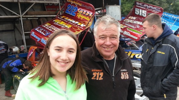 Daniella Makinson had a busy day at the FWJ Silver Jubilee meeting. First, she had her photo taken with Frankie Senior...