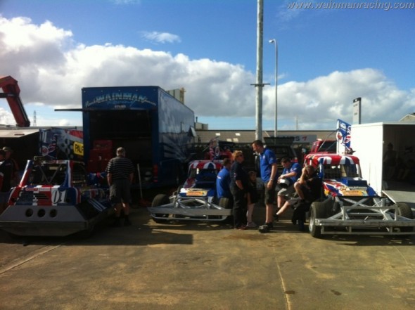 In the pits pre-meeting... the calm before the storm!