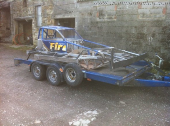 Stripped and about to be taken to the paint shop, the Sunday evening before the season started.