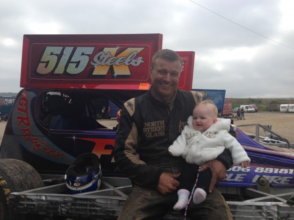 Yvonne Cooper sent us this picture of her daughter Elise with her favourite driver frankie. She loves watching the racing and doesn't even mind the noise of the cars!