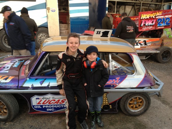 Harry Ingamells, age 6 meeting Frankie Jnr Jnr at Skegness. He had a great time and really enjoyed looking around JJ's car!