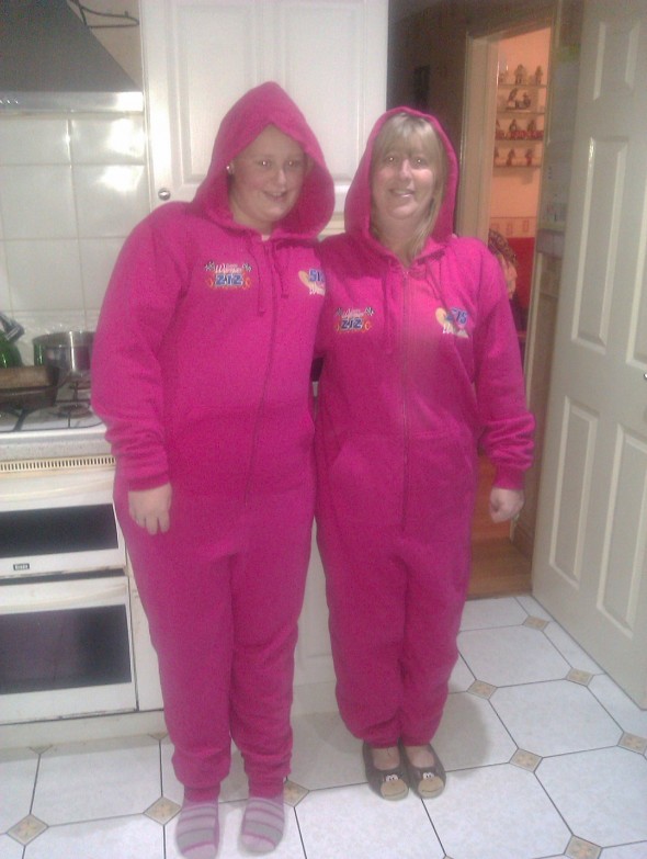 Matching onesies! Mark Billington sent us this photo but didn't tell us who these ladies are.