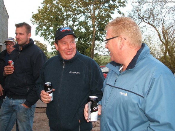 Rob having a beer with Thornie at the Open Day.