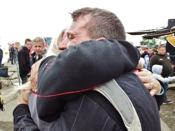 Joanne Stirk congratulates FWJ on his World Final win.
