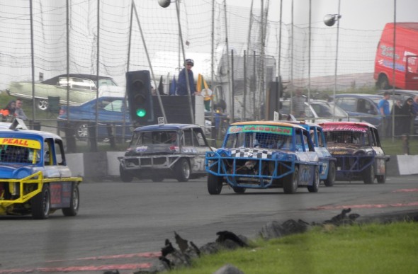 ....he got spun coming up to the last lap